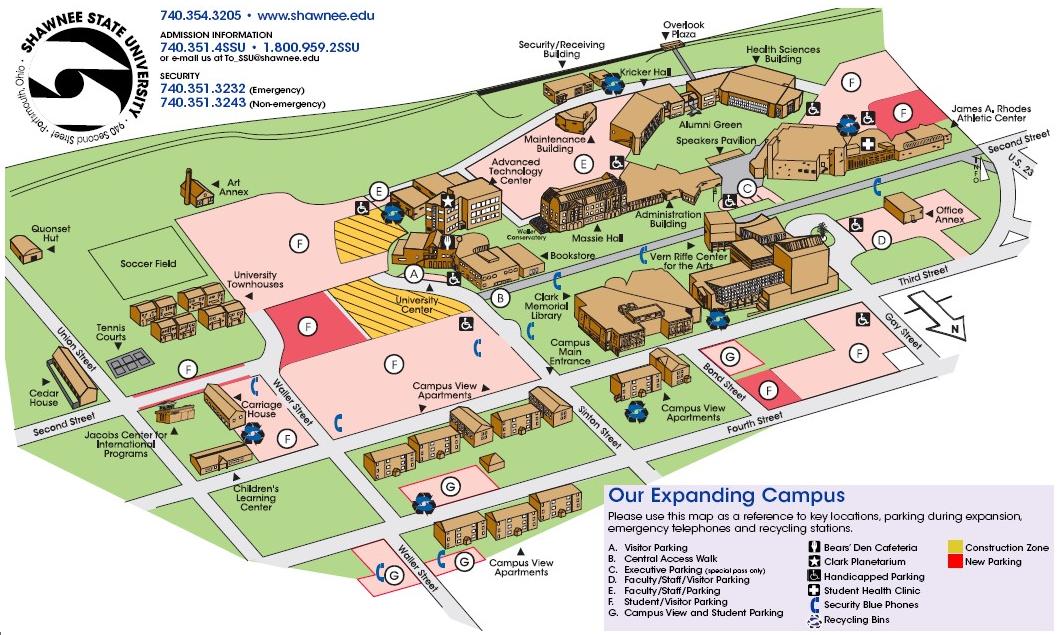 Campus Map / How to get to Shawnee State University.