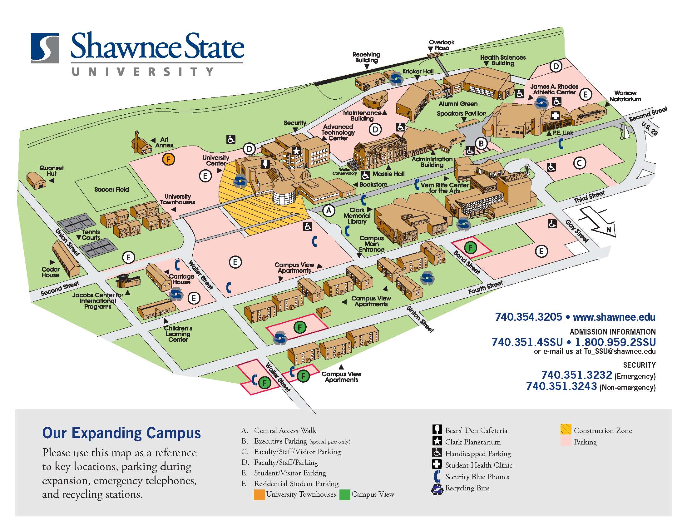 Campus Map Directions Shawnee State University Acalog ACMS 